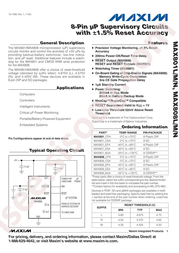MAX808NCSA+T