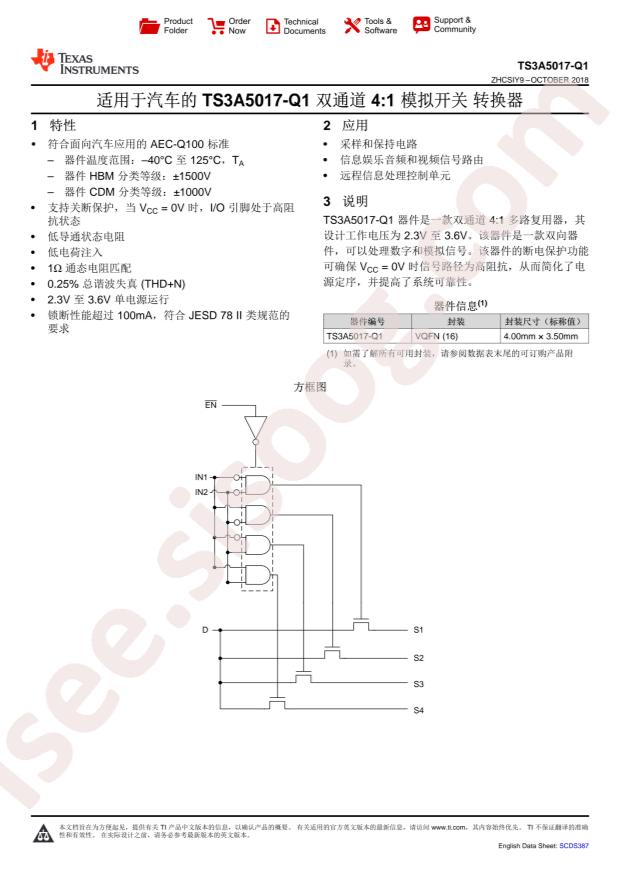 TS3A5017QRGYRQ1