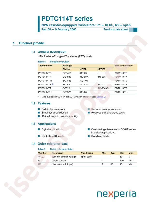 PDTC114TU,115