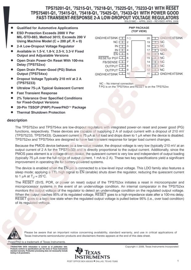 TPS75201QPWPRQ1