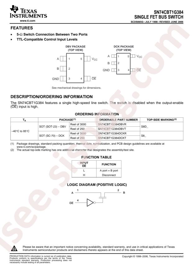 SN74CBT1G384DBVR