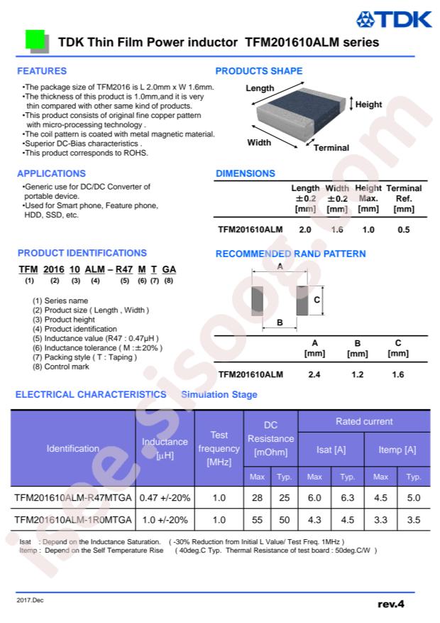 TFM201610ALM-1R0MTGA
