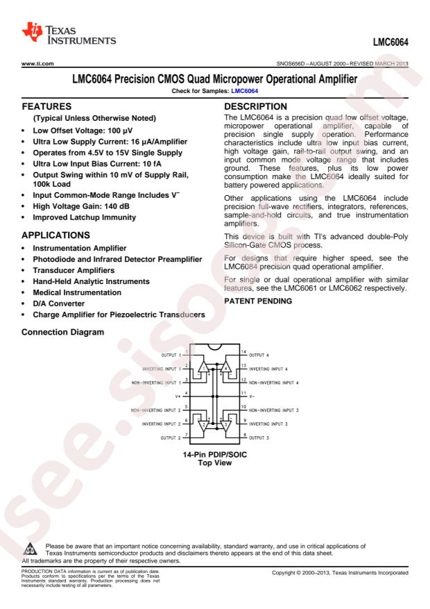 LMC6064IMX/NOPB