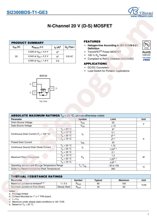 SI2300BDS-T1-GE3-VB