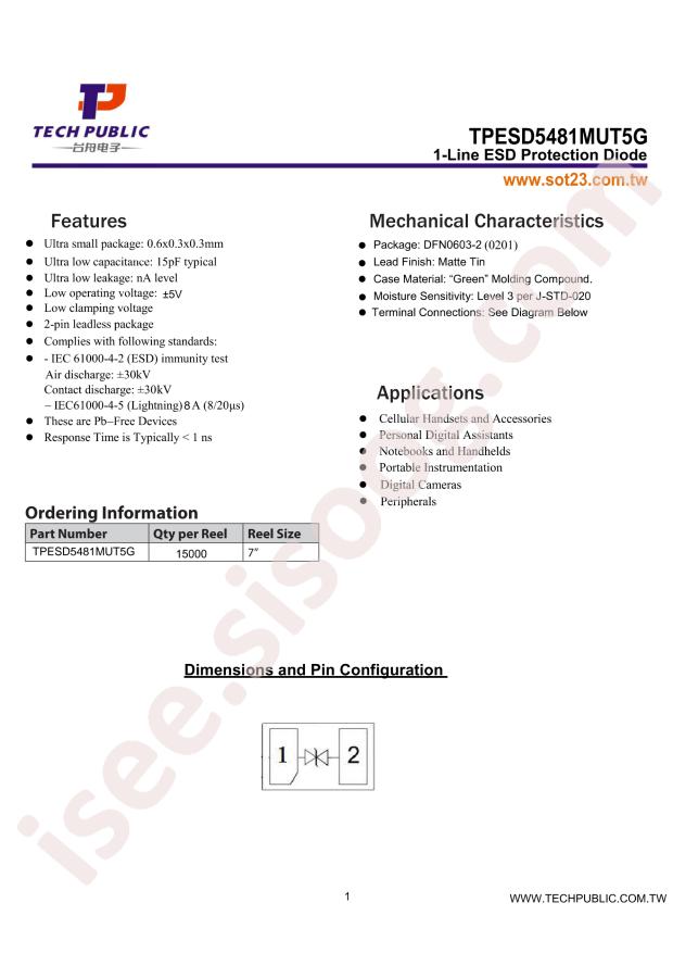 TPESD5481MUT5G