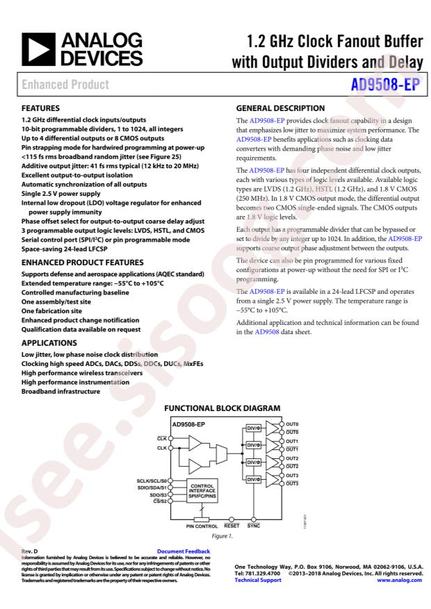 AD9508SCPZ-EP