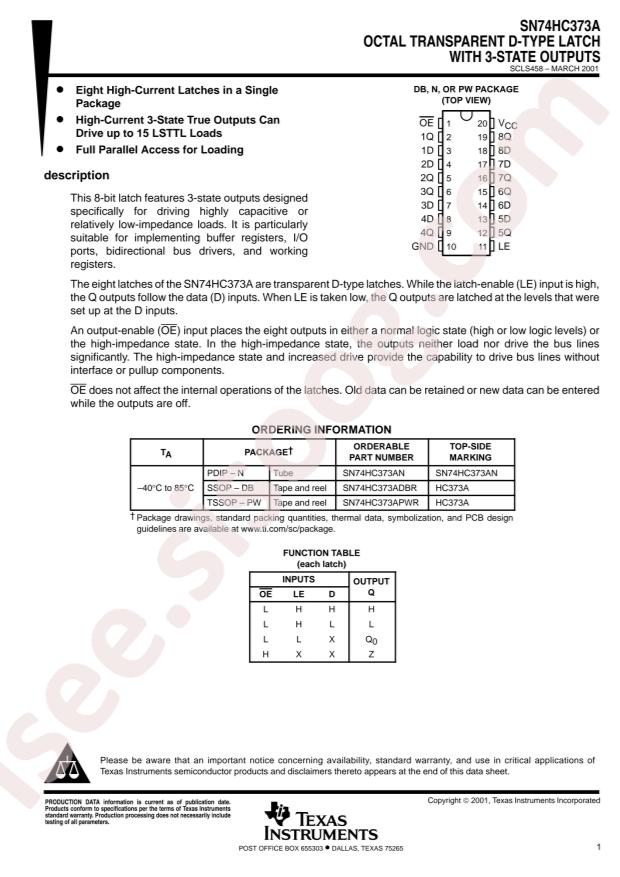 SN74HC373ANSR
