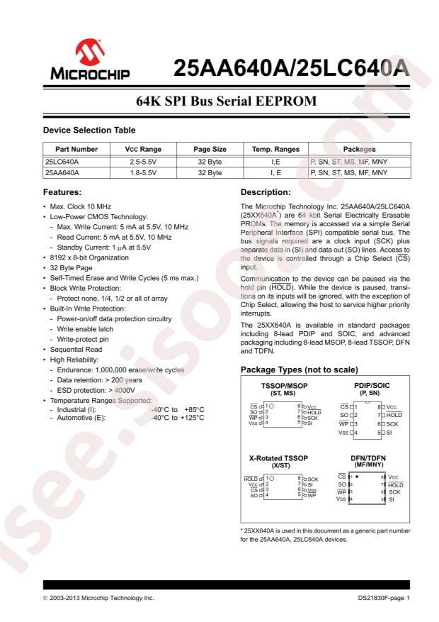 25LC640A-E/MS