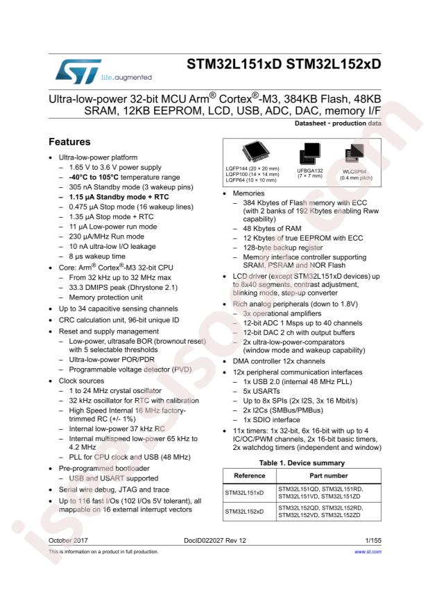 STM32L152VDT6