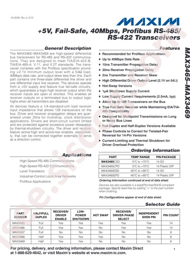 MAX3469ESA+