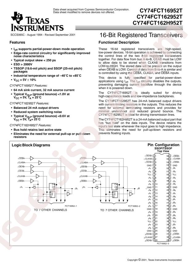 CY74FCT162952BTPVC