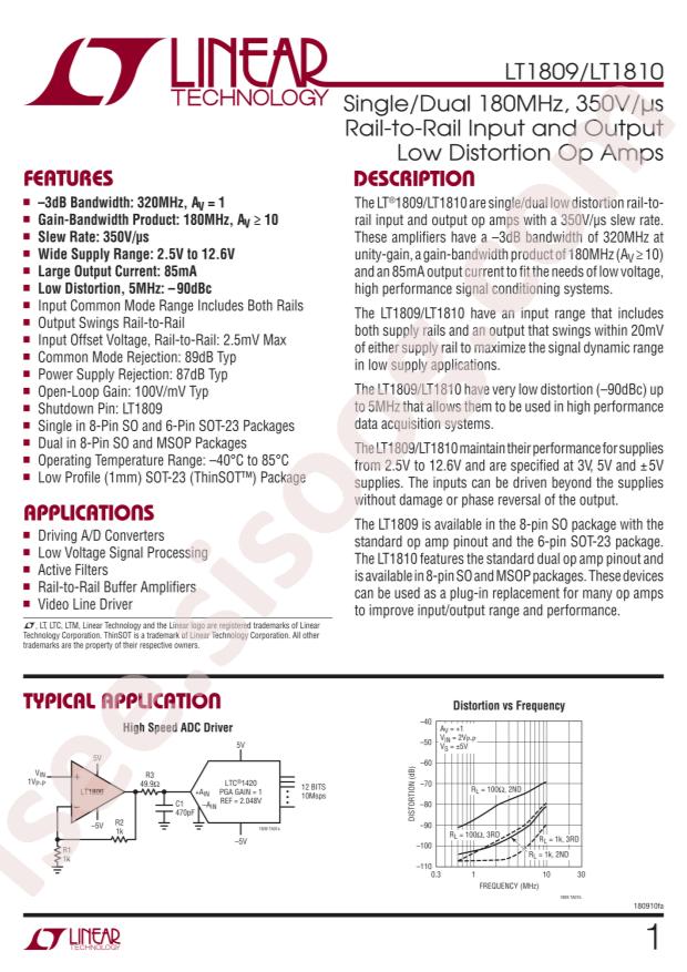 LT1810CS8#PBF