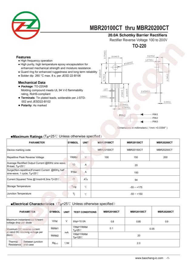baocheng MBR20100CT