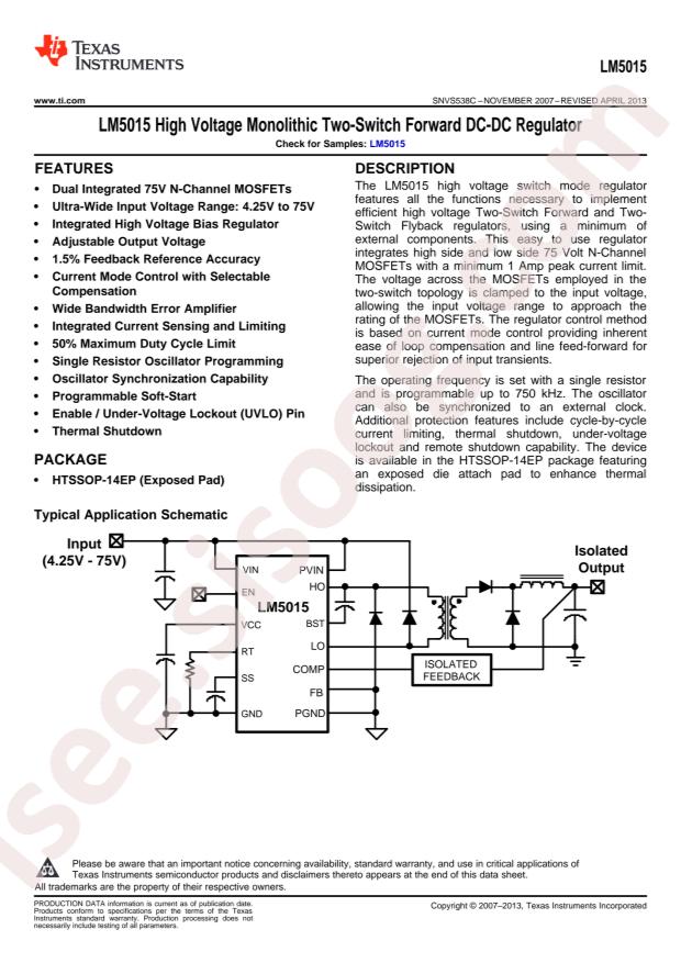 LM5015MH/NOPB