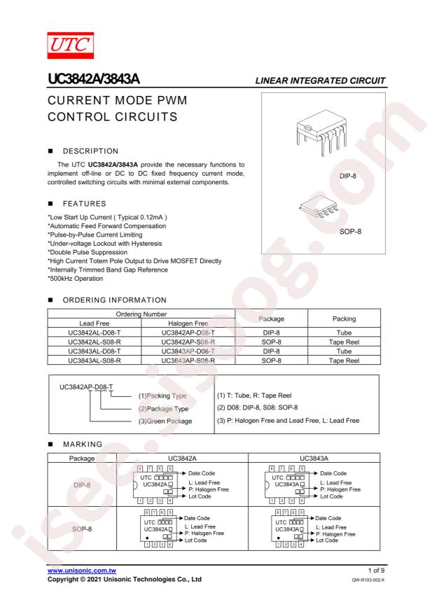 UC3843AP (WO)-D08-T