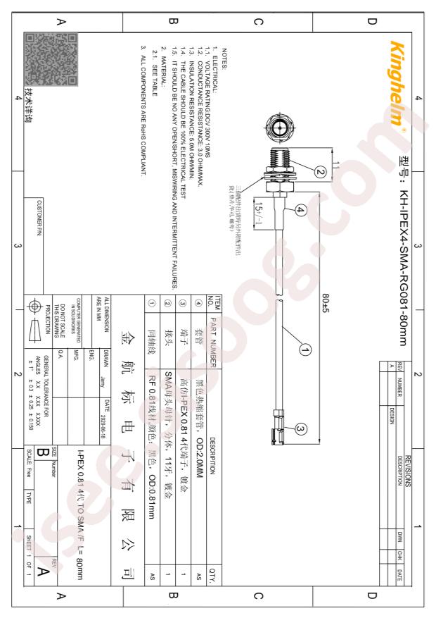 KH-IPEX4-SMA-RG081-80mm