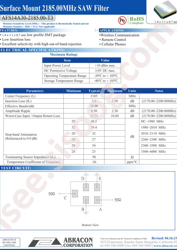 AFS14A30-2185.00-T3