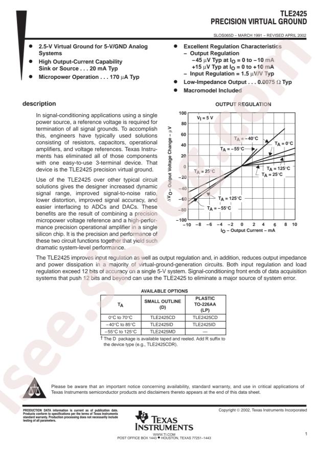 TLE2425CLP