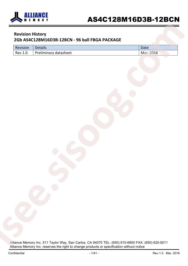 AS4C128M16D3B-12BCN