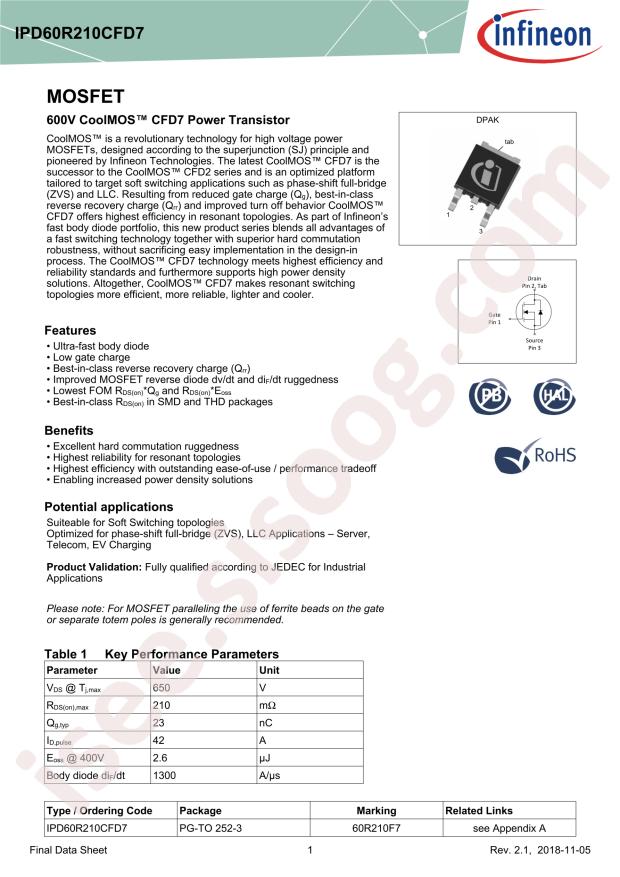 IPD60R210CFD7