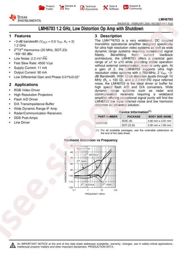 LMH6703MF/NOPB