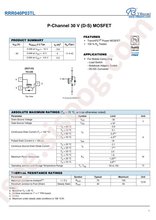 RRR040P03TL-VB
