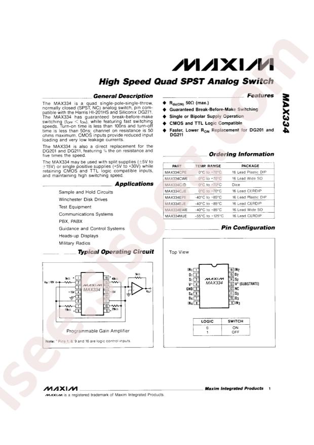 MAX334CPE+