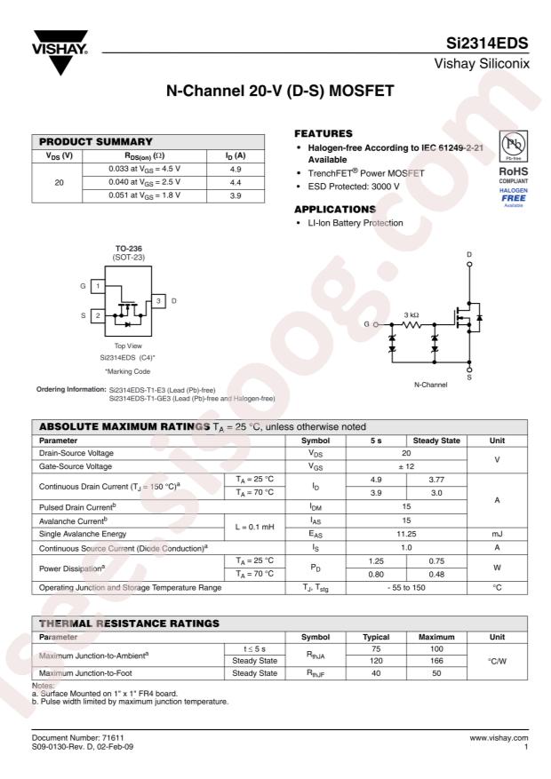 SI2314EDS-T1-E3