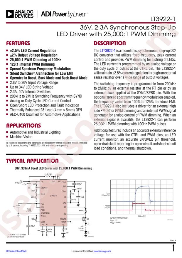 LT3922IUFD-1#PBF