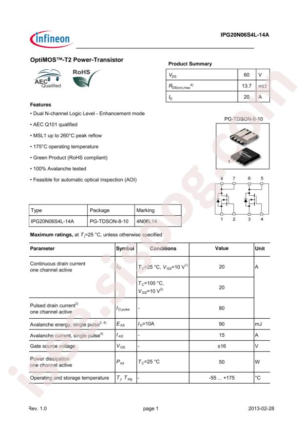 IPG20N06S4L-14A