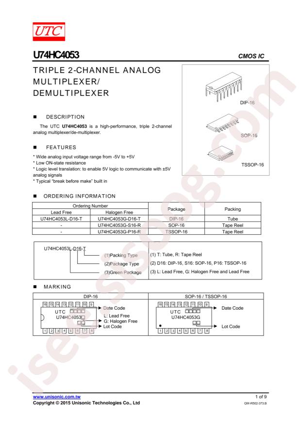 U74HC4053G-S16-R