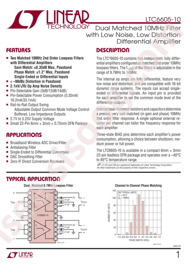 LTC6605CDJC-10#TRPBF
