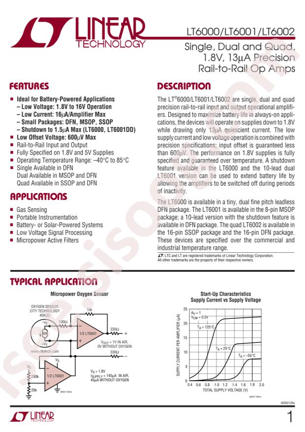LT6001CMS8#PBF