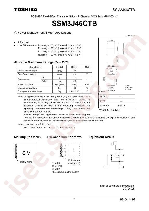 SSM3J46CTB(TPL3)