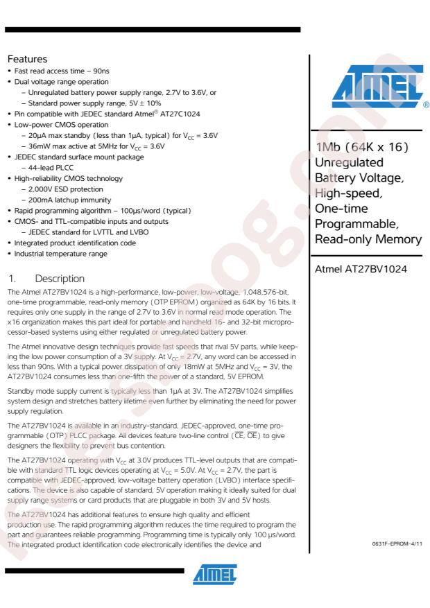 AT27BV1024-90JU