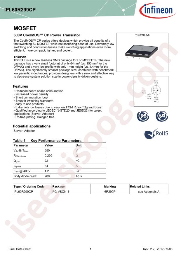 IPL60R299CP