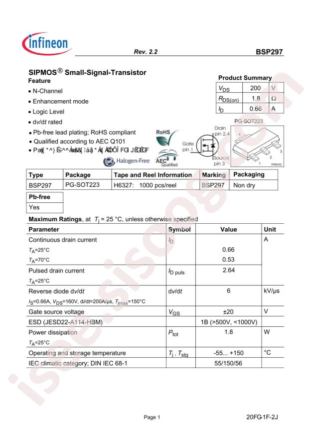 BSP297 H6327