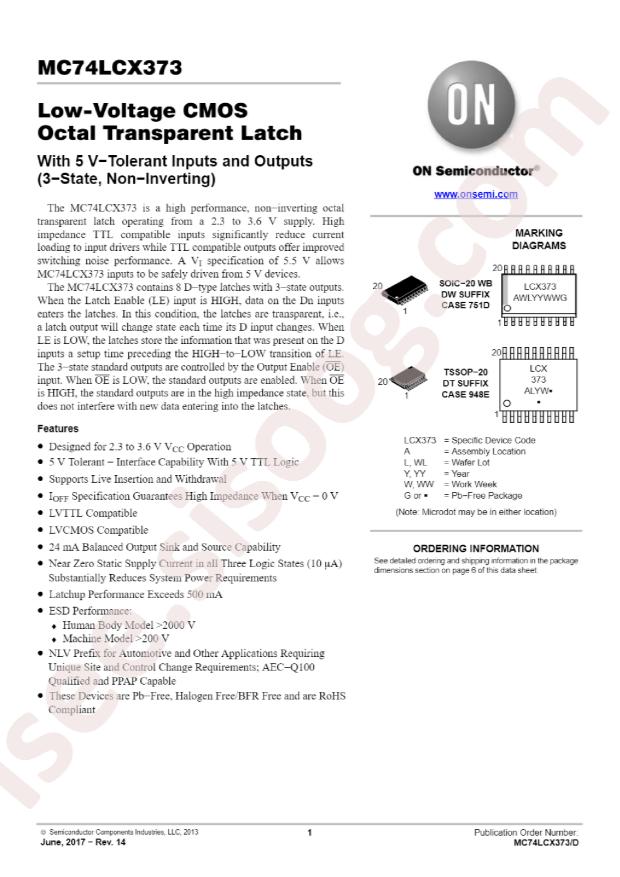 NLV74LCX373DTR2G