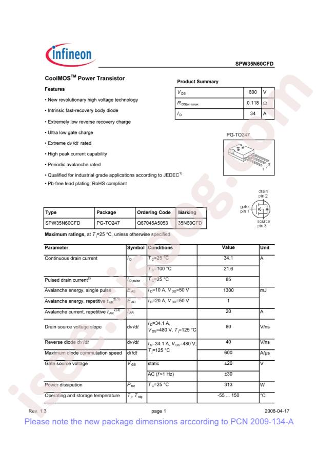 SPW35N60CFD