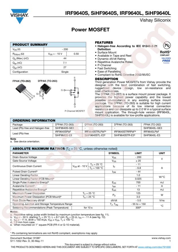 IRF9640STRLPbF