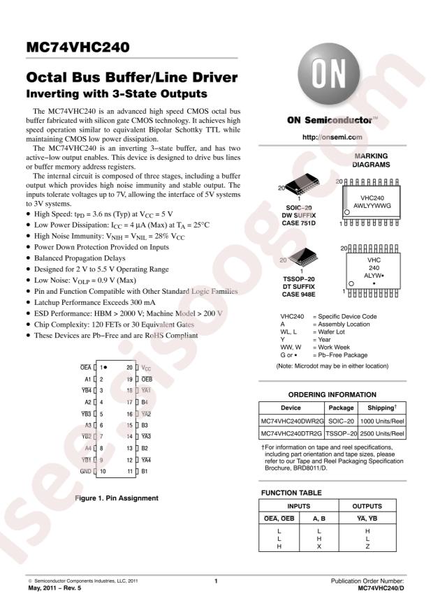 MC74VHC240DTR2G