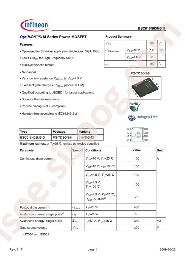 BSC016N03MS G