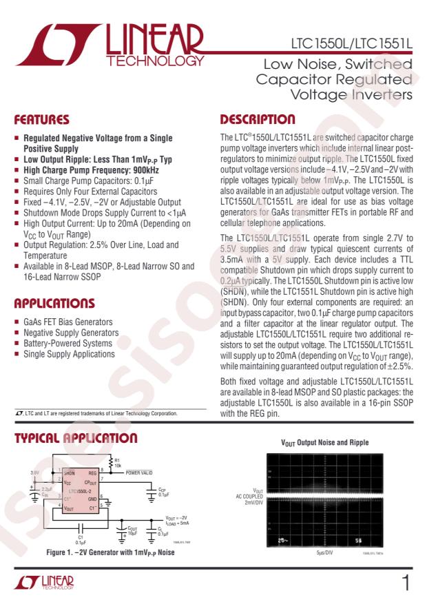 LTC1550LCMS8-2.5#PBF