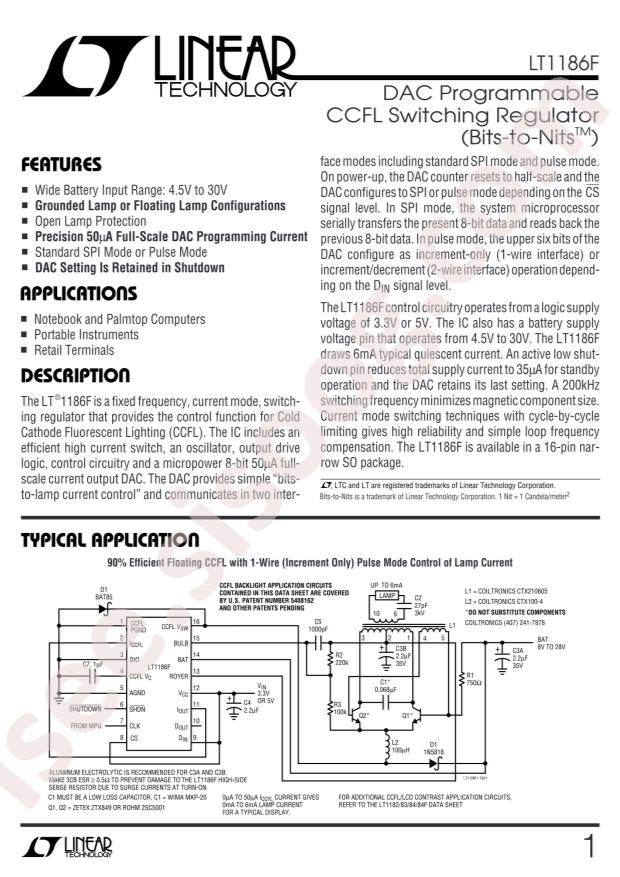 LT1186FIS#TRPBF