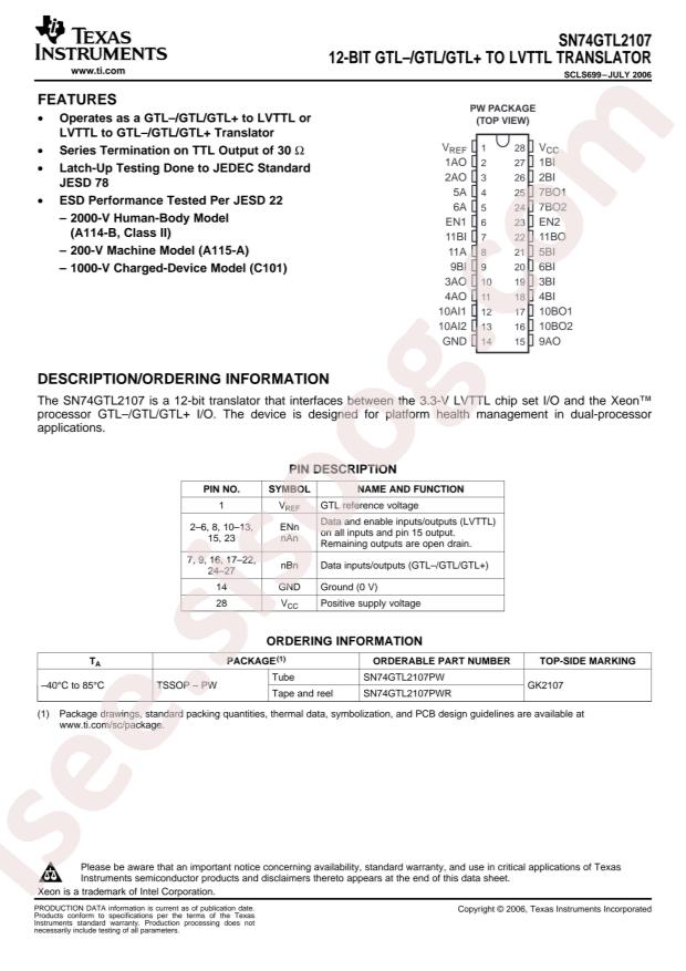 SN74GTL2107PWR