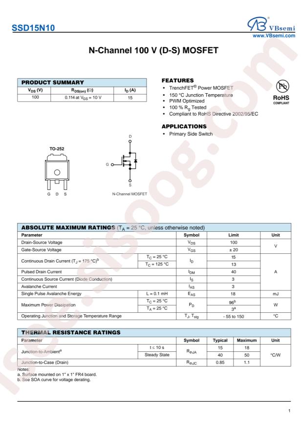 SSD15N10-VB