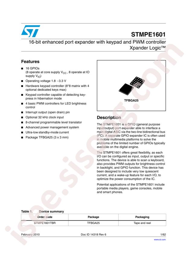 STMPE1601TBR