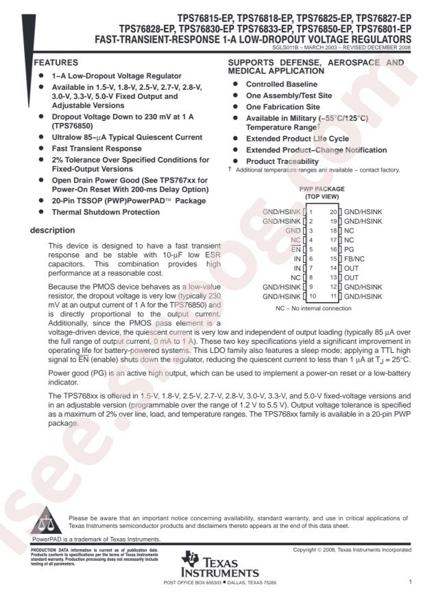 TPS76801MPWPREP