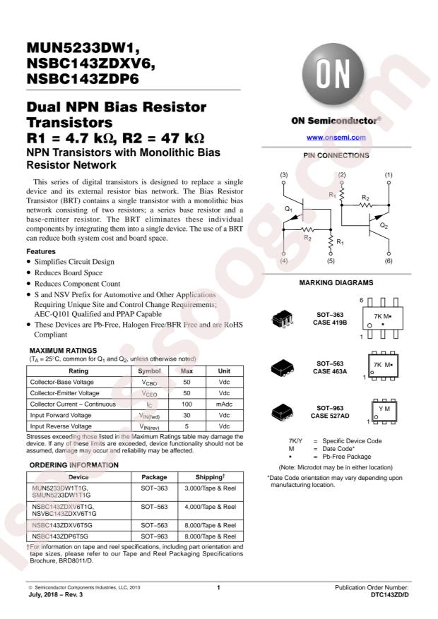 NSBC143ZDXV6T1G