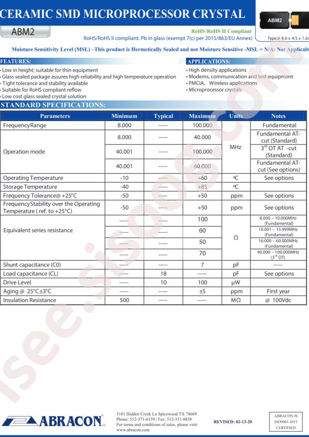 ABM2-19.6608MHZ-D4Y-T